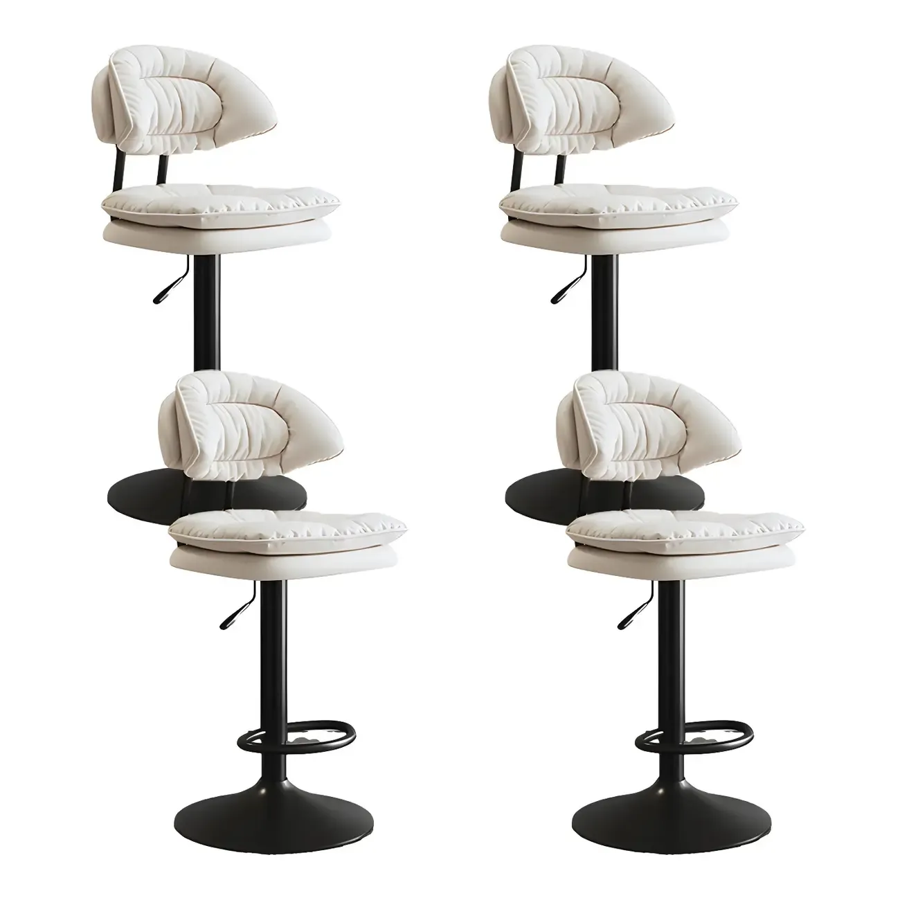 Metal Swivel Adjustable Square Upholstered Bar Stool Image - 20