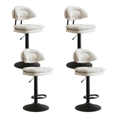 Metal Swivel Adjustable Square Upholstered Bar Stool Image - 20