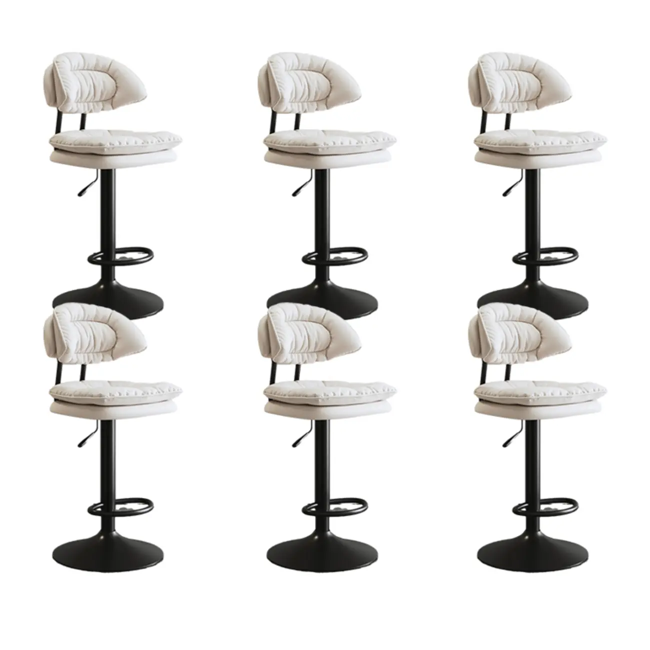 Metal Swivel Adjustable Square Upholstered Bar Stool Image - 21 | homeyfad