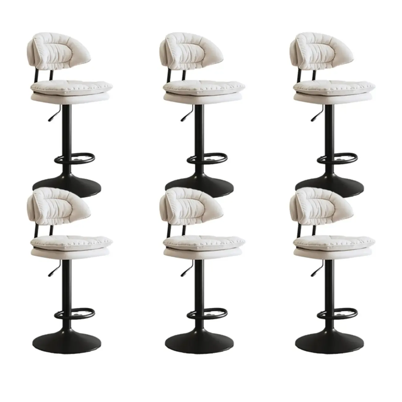 Metal Swivel Adjustable Square Upholstered Bar Stool Image - 21