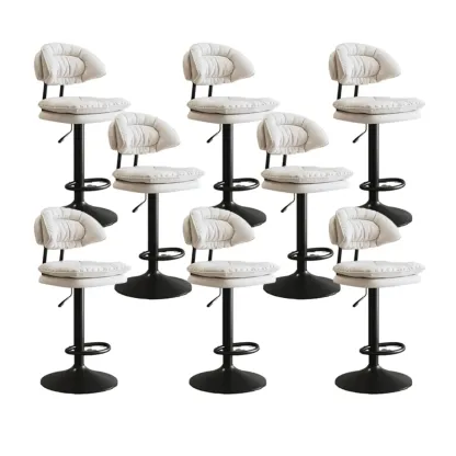 Metal Swivel Adjustable Square Upholstered Bar Stool Image - 22