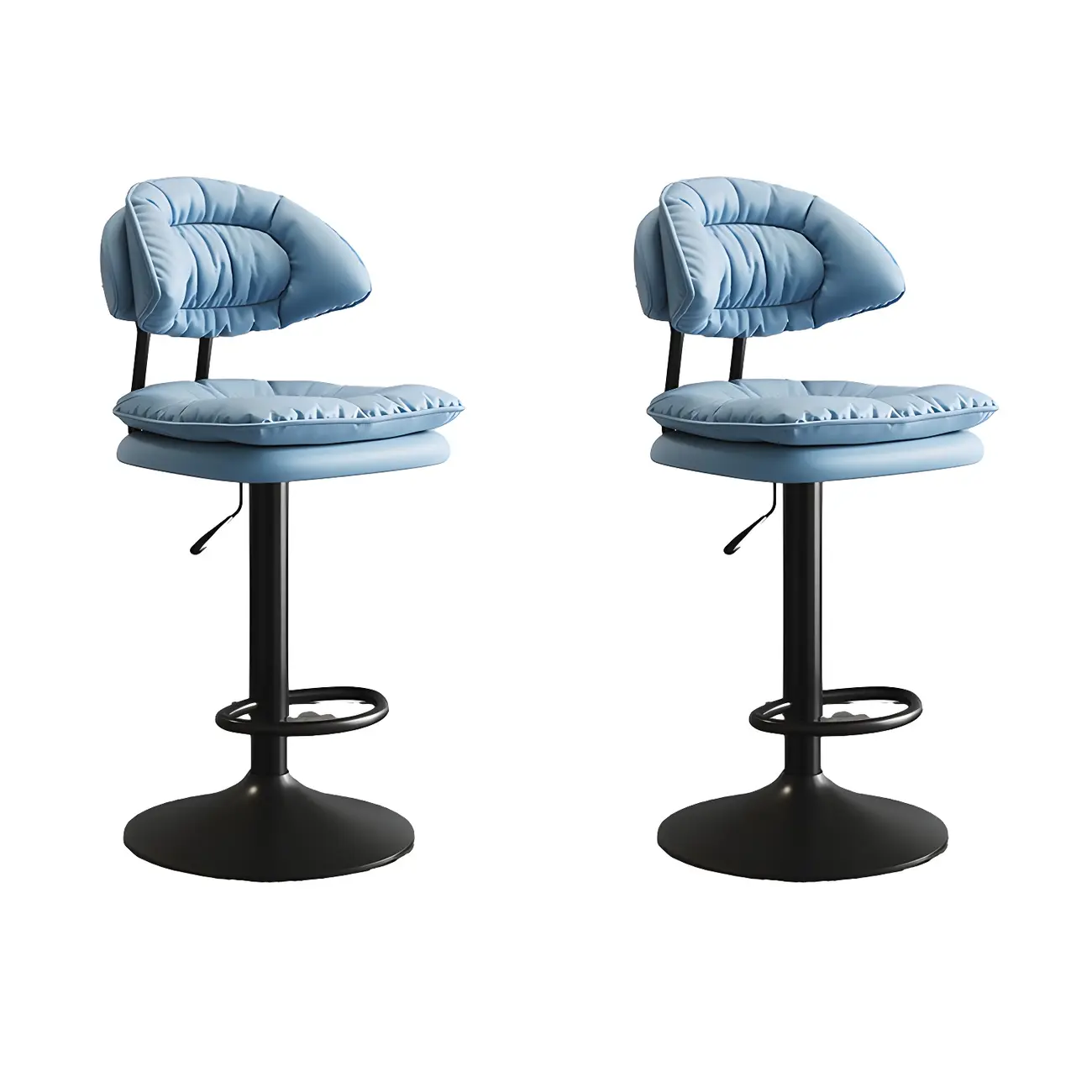 Metal Swivel Adjustable Square Upholstered Bar Stool Image - 24 | homeyfad