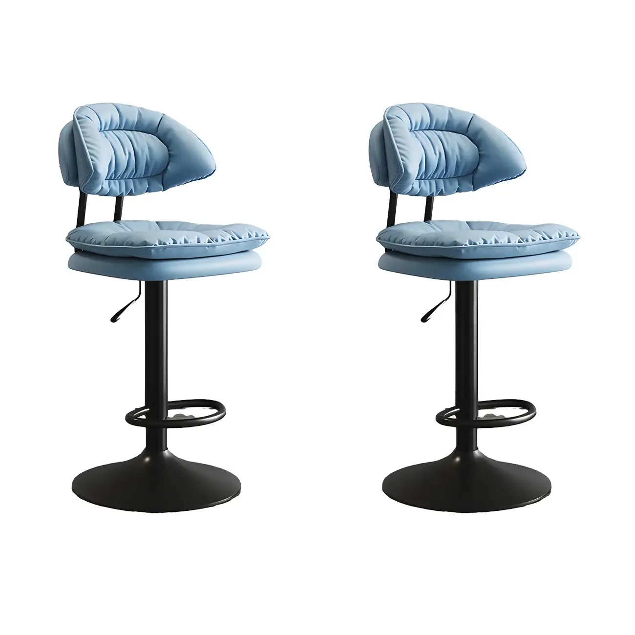 Metal Swivel Adjustable Square Upholstered Bar Stool Image - 24