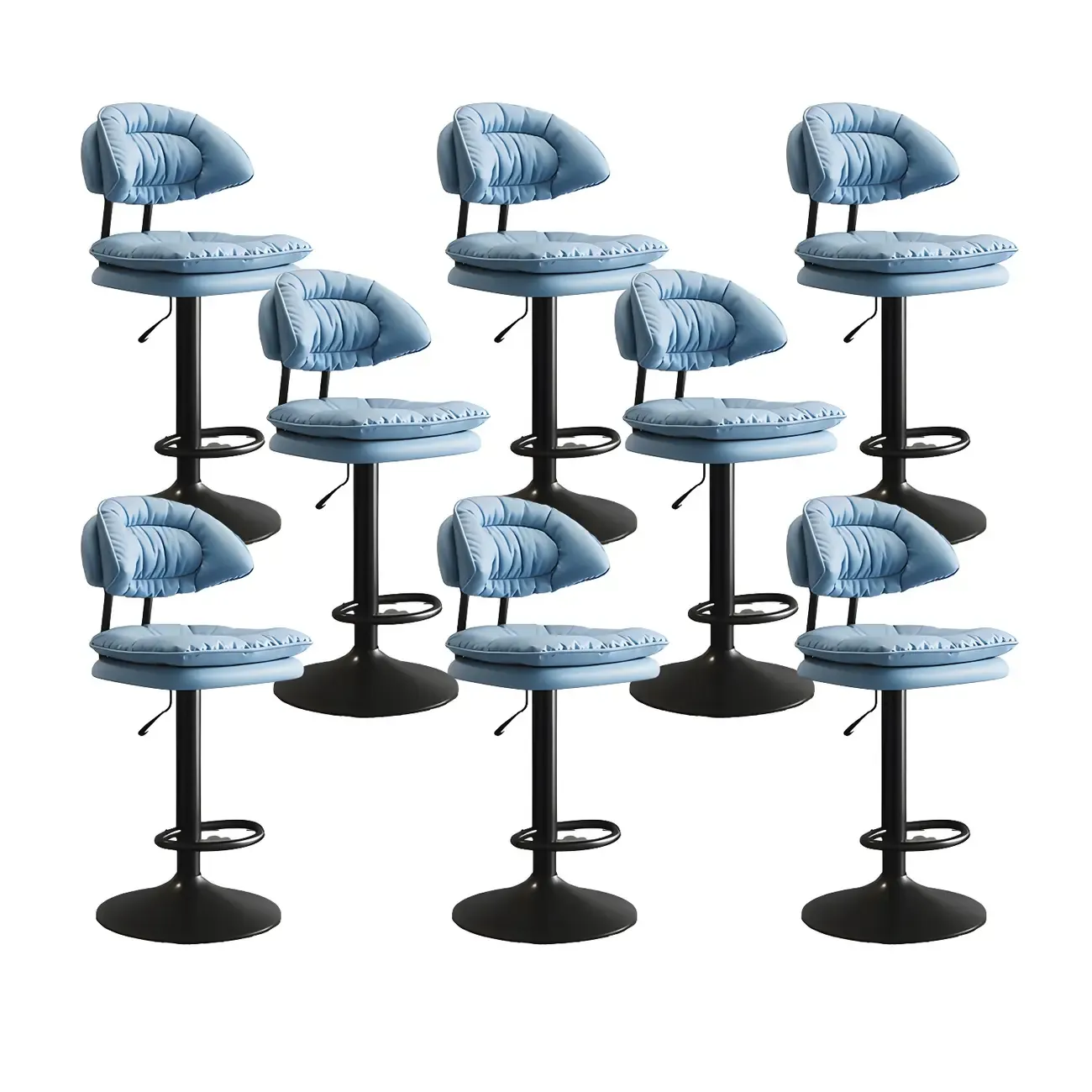 Metal Swivel Adjustable Square Upholstered Bar Stool Image - 27