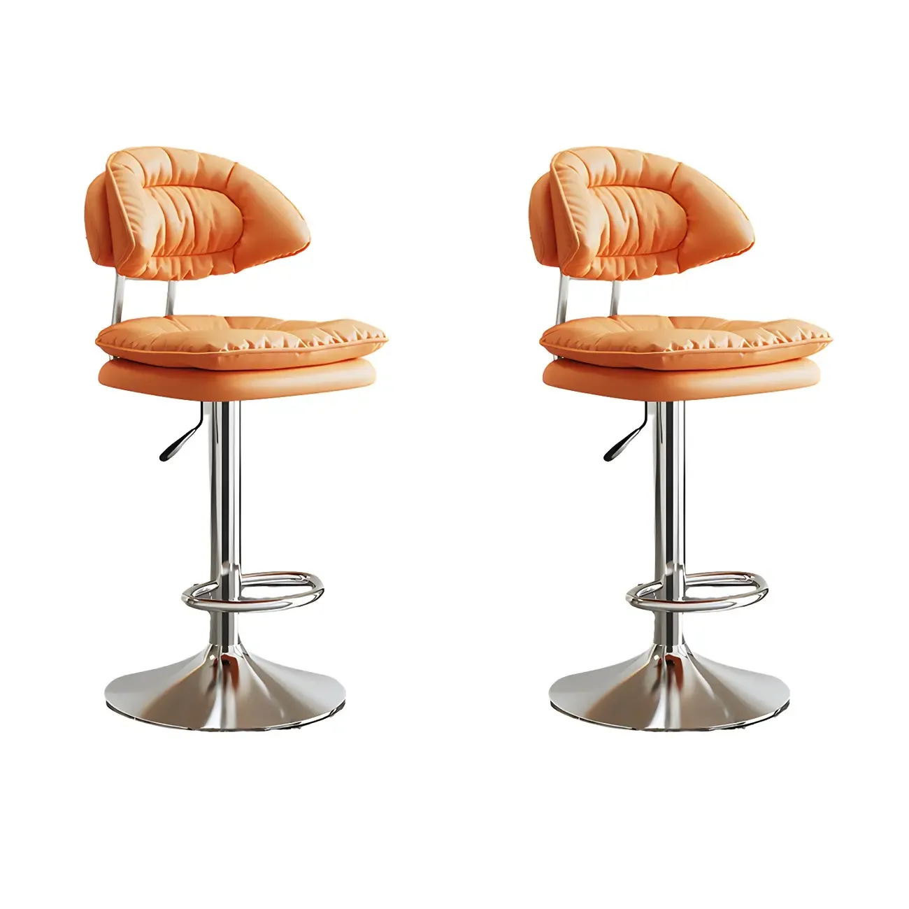Metal Swivel Adjustable Square Upholstered Bar Stool Image - 28