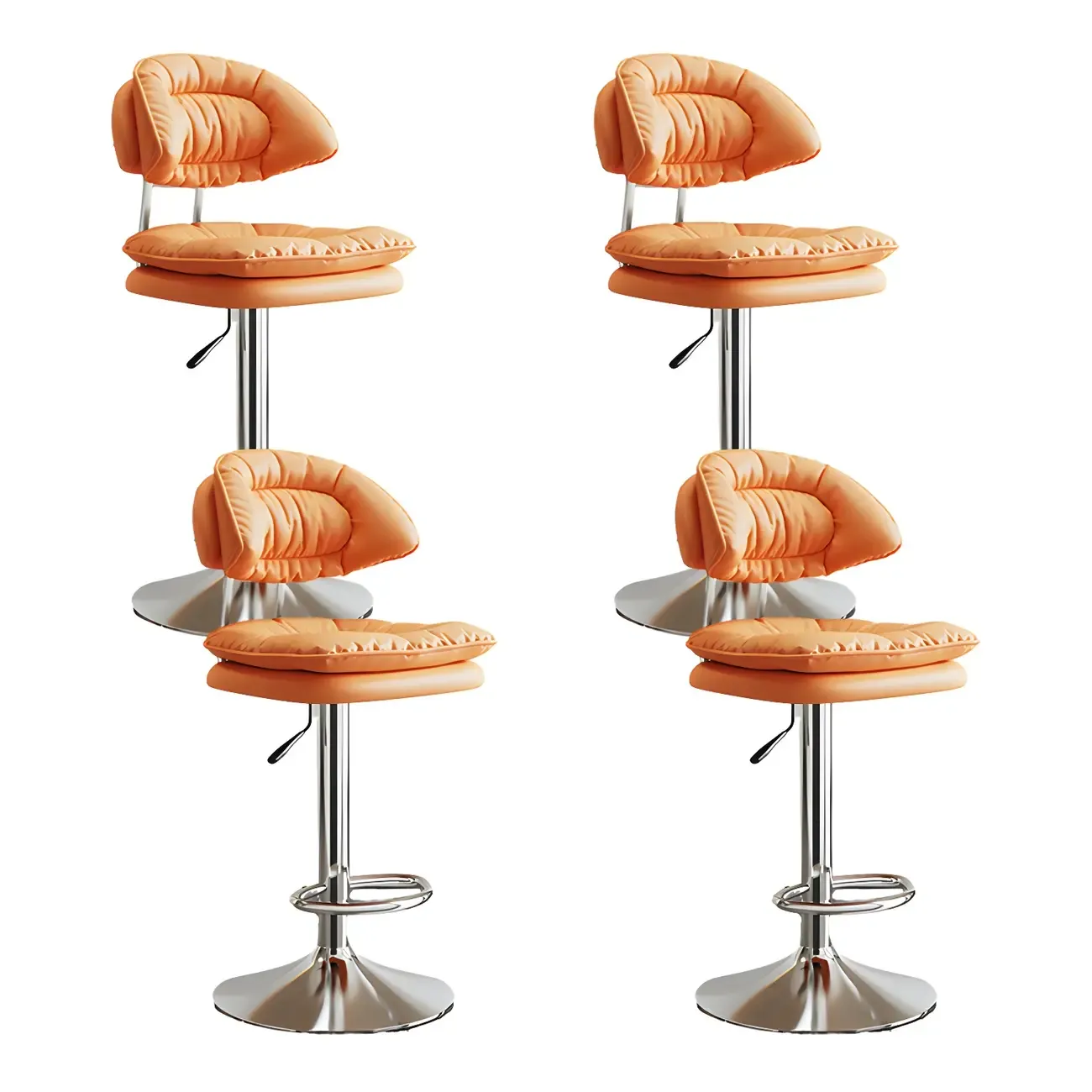 Metal Swivel Adjustable Square Upholstered Bar Stool Image - 29