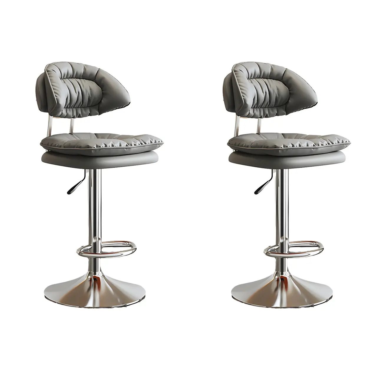 Metal Swivel Adjustable Square Upholstered Bar Stool Image - 33 | homeyfad