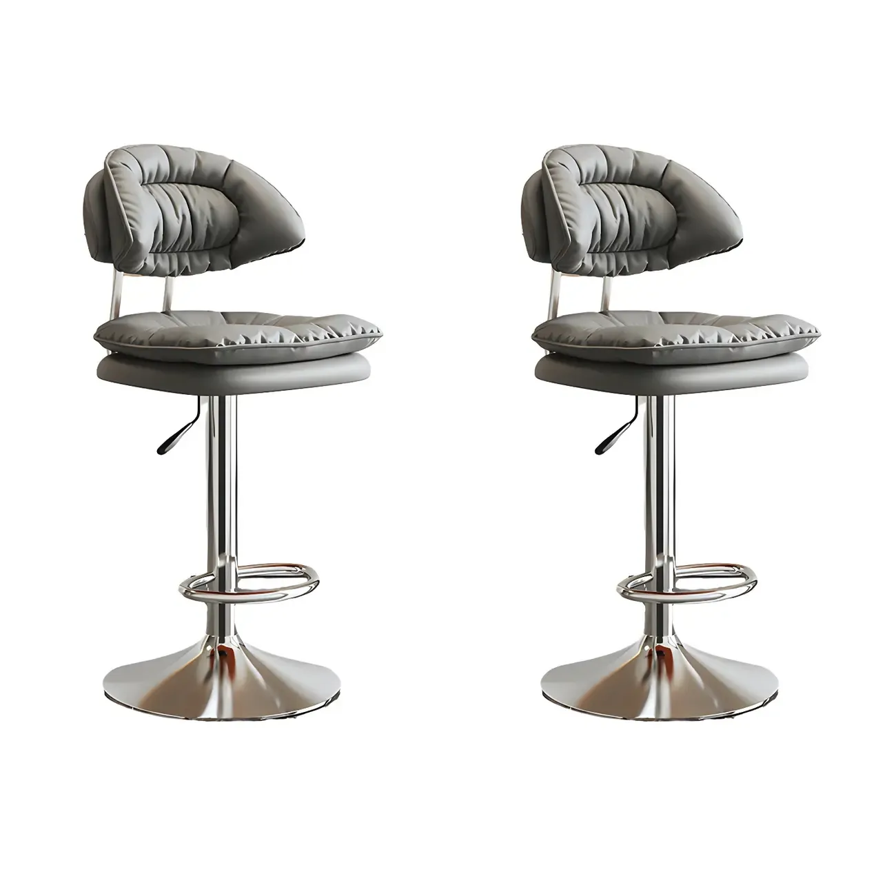 Metal Swivel Adjustable Square Upholstered Bar Stool Image - 33