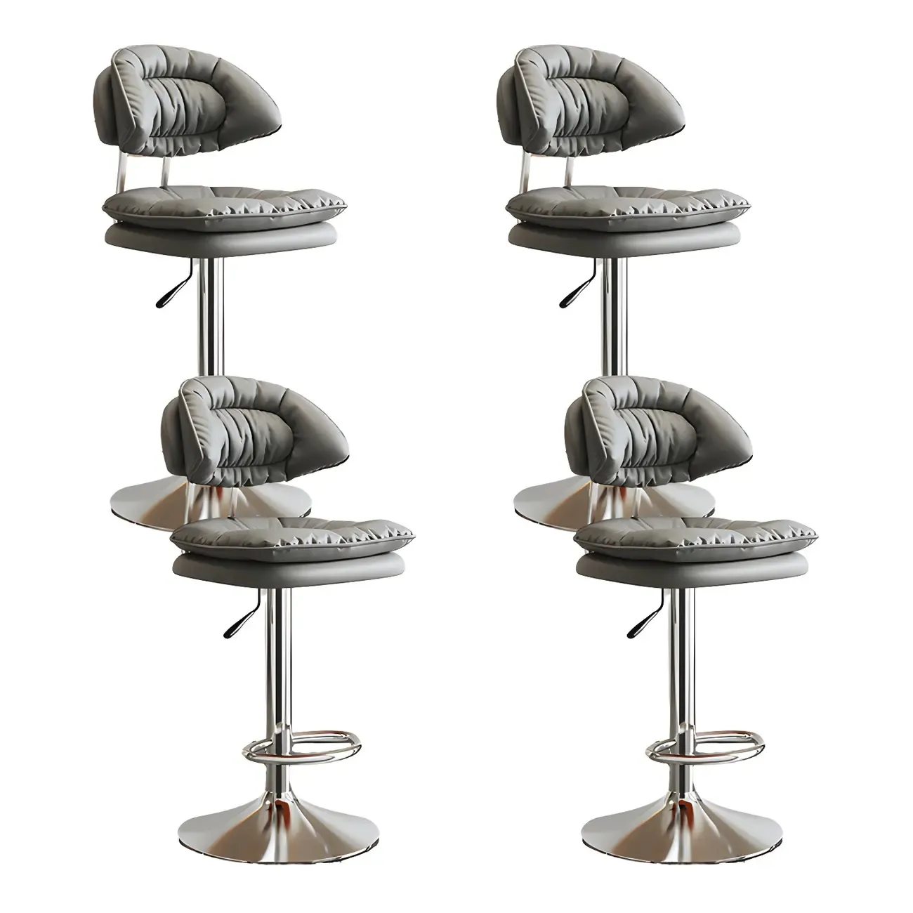 Metal Swivel Adjustable Square Upholstered Bar Stool Image - 34
