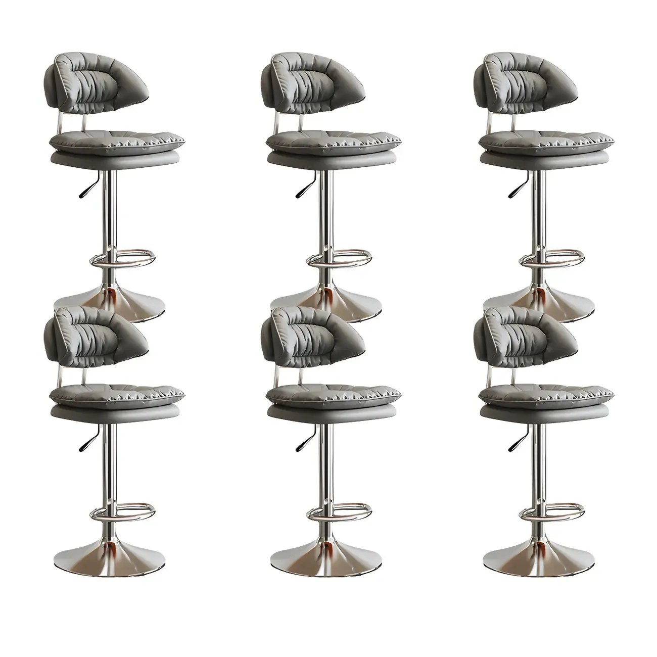 Metal Swivel Adjustable Square Upholstered Bar Stool Image - 35