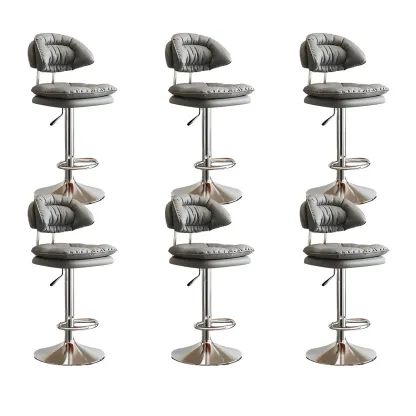 Metal Swivel Adjustable Square Upholstered Bar Stool Image - 35