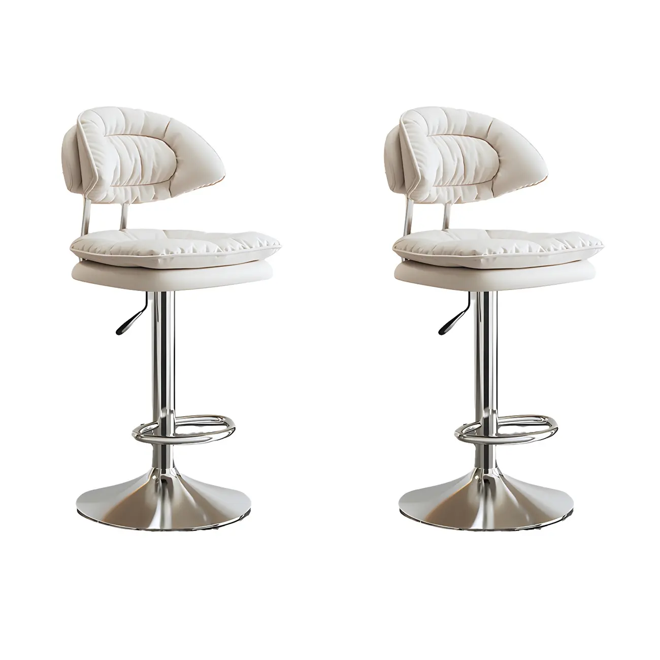 Metal Swivel Adjustable Square Upholstered Bar Stool Image - 43 | homeyfad