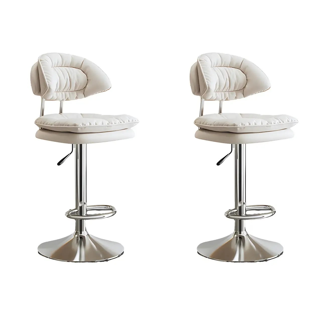 Metal Swivel Adjustable Square Upholstered Bar Stool Image - 43