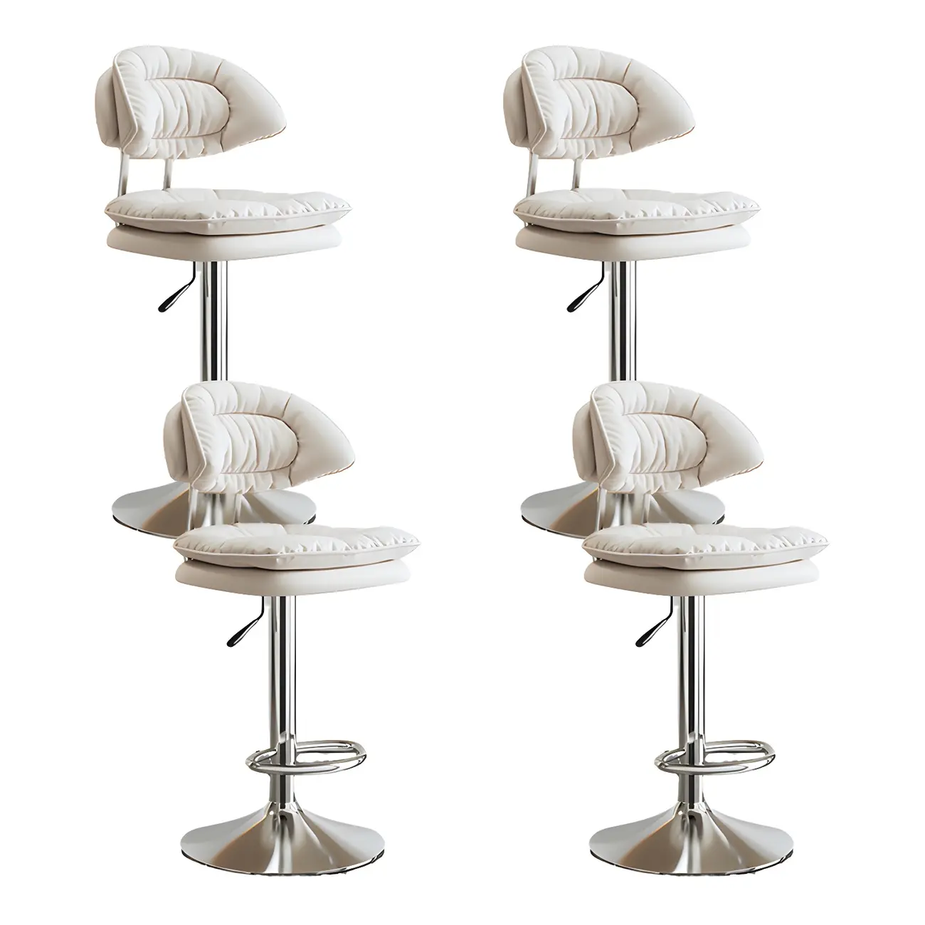 Metal Swivel Adjustable Square Upholstered Bar Stool Image - 44 | homeyfad