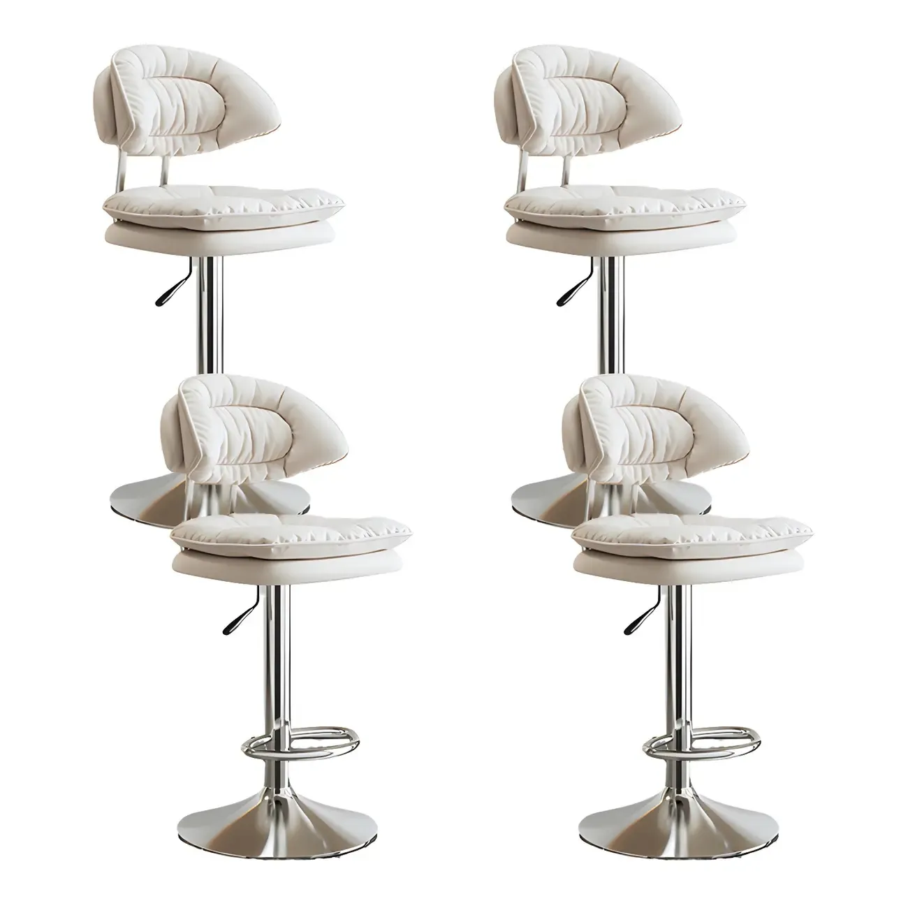 Metal Swivel Adjustable Square Upholstered Bar Stool Image - 44