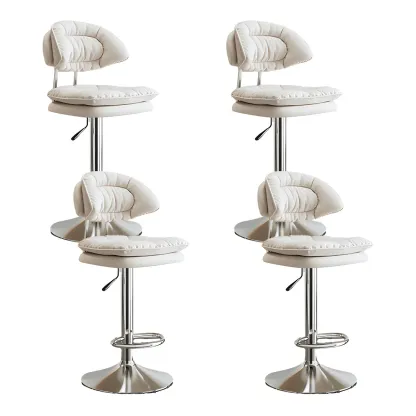 Metal Swivel Adjustable Square Upholstered Bar Stool Image - 44