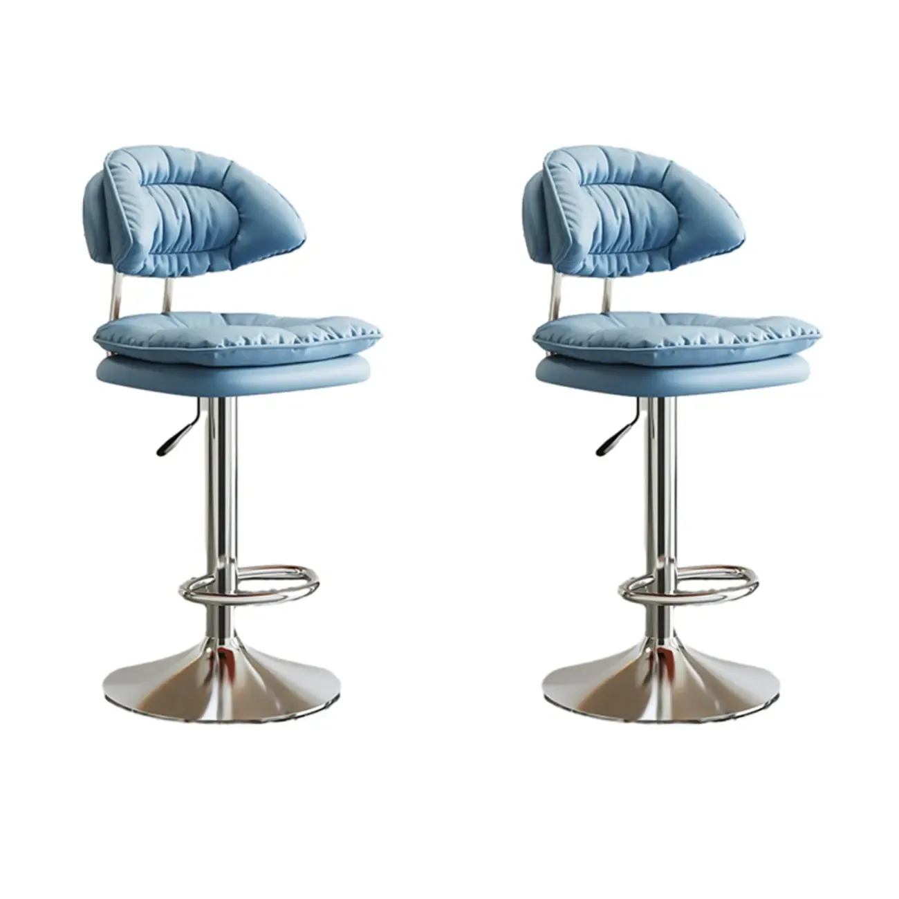 Metal Swivel Adjustable Square Upholstered Bar Stool Image - 48
