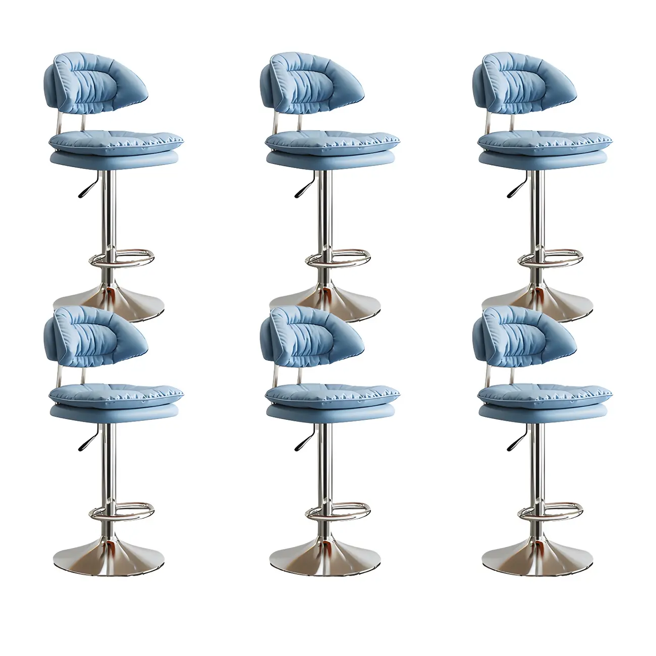 Metal Swivel Adjustable Square Upholstered Bar Stool Image - 50 | homeyfad