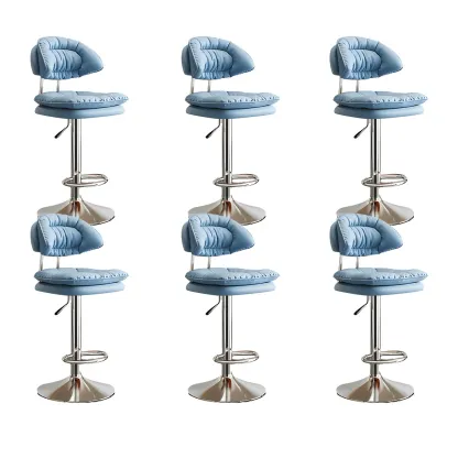 Metal Swivel Adjustable Square Upholstered Bar Stool Image - 50