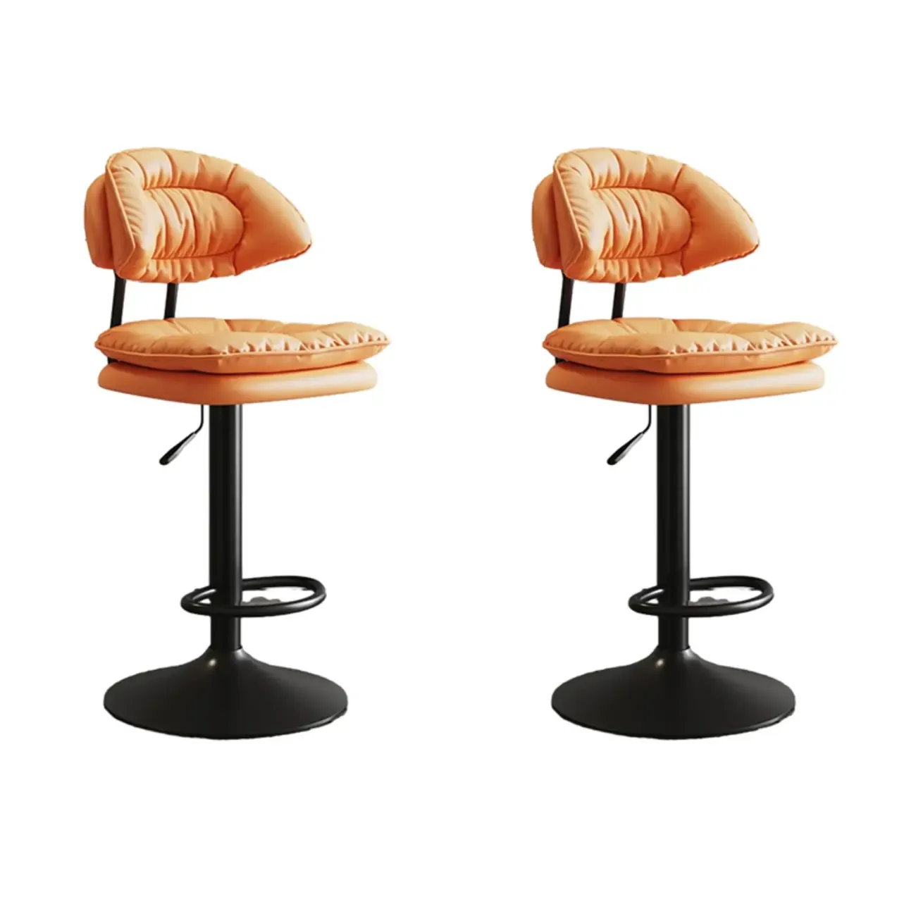 Metal Swivel Adjustable Square Upholstered Bar Stool Image - 53