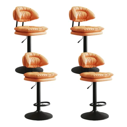 Metal Swivel Adjustable Square Upholstered Bar Stool Image - 54