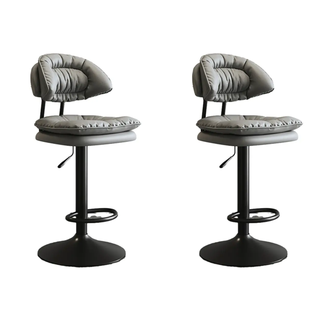 Metal Swivel Adjustable Square Upholstered Bar Stool Image - 58 | homeyfad