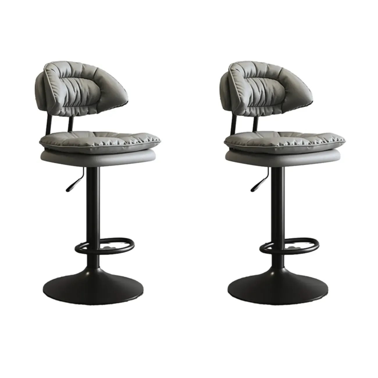 Metal Swivel Adjustable Square Upholstered Bar Stool Image - 58