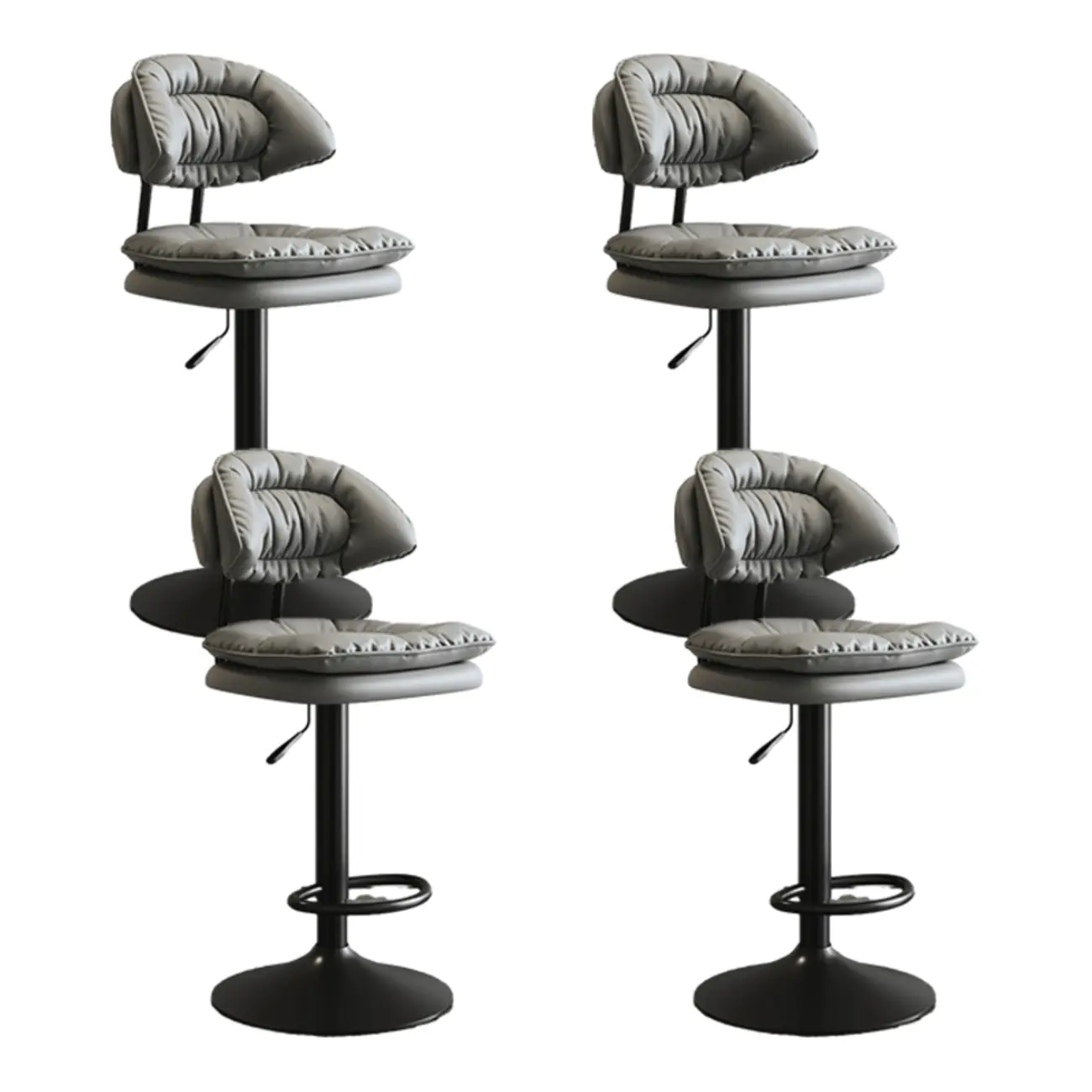 Metal Swivel Adjustable Square Upholstered Bar Stool Image - 59 | homeyfad