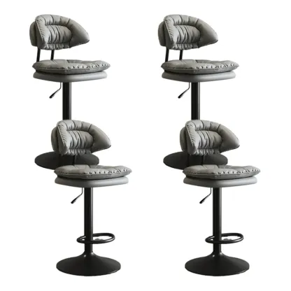 Metal Swivel Adjustable Square Upholstered Bar Stool Image - 59