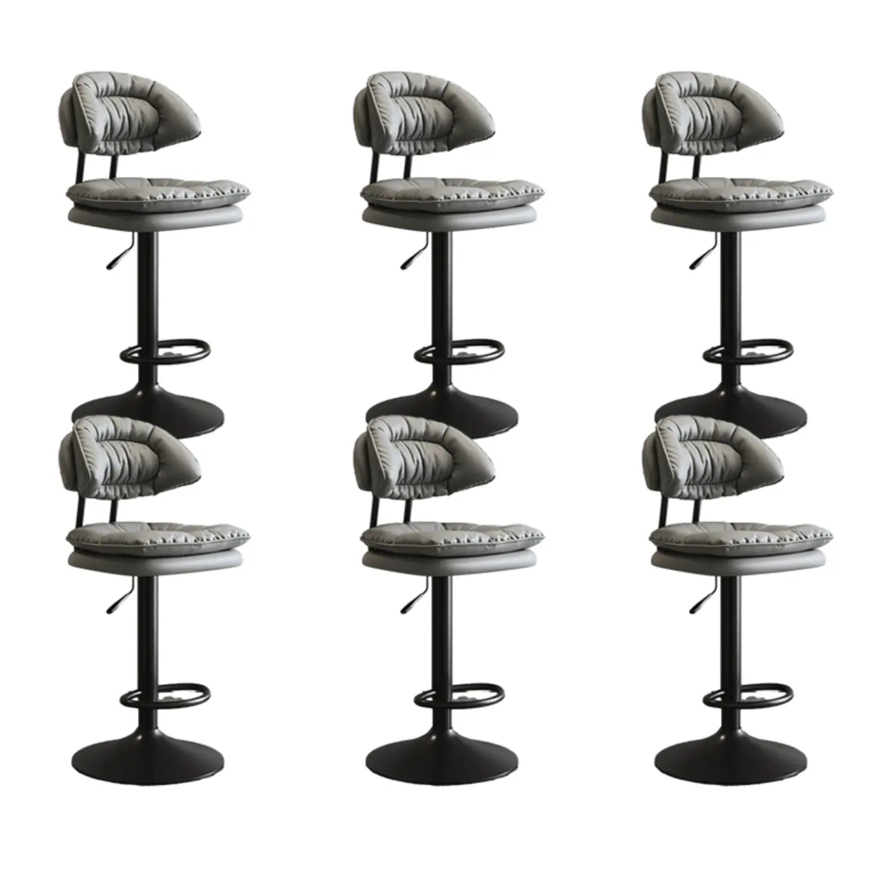 Metal Swivel Adjustable Square Upholstered Bar Stool Image - 60 | homeyfad