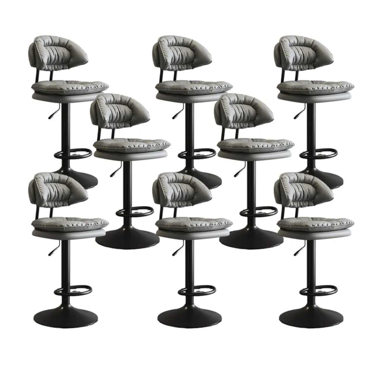 Metal Swivel Adjustable Square Upholstered Bar Stool Image - 61 | homeyfad