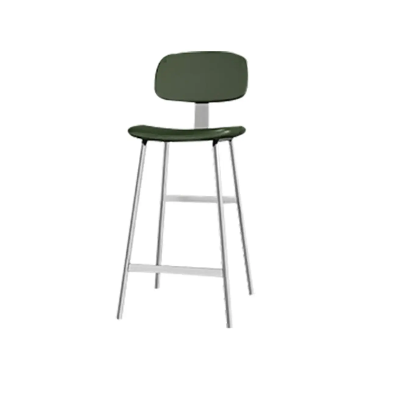 Modern Metal Faux Leather Footrest Bar Stools Image - 17 | homeyfad