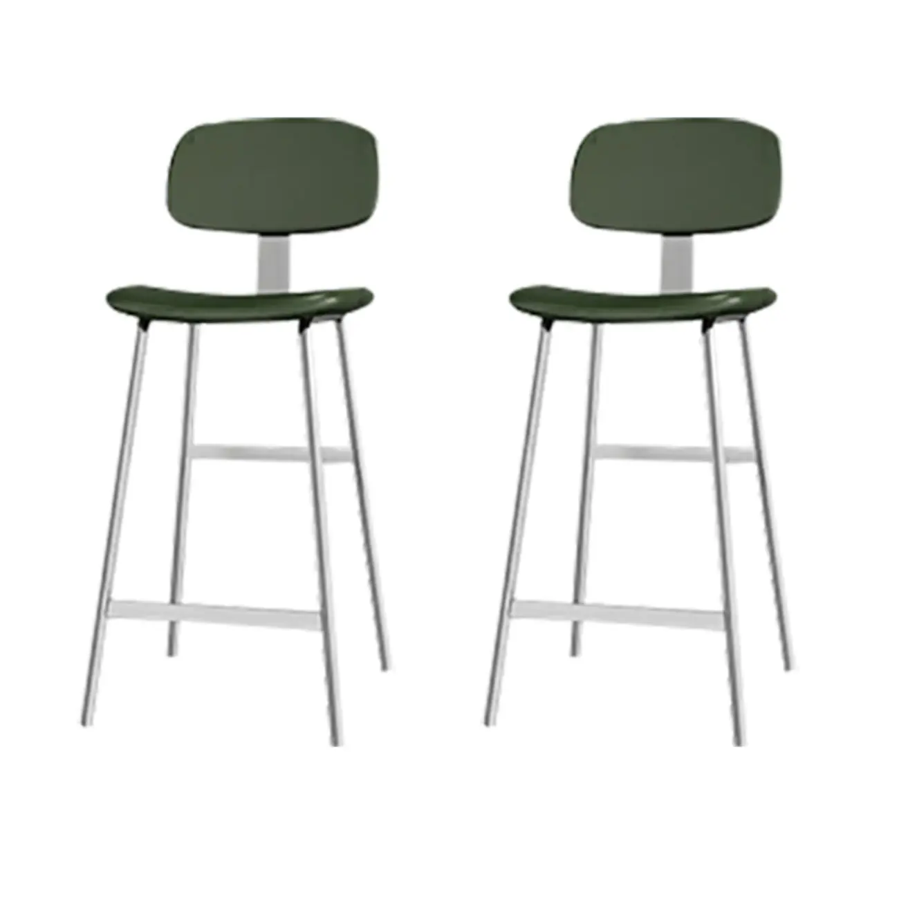 Modern Metal Faux Leather Footrest Bar Stools Image - 18 | homeyfad