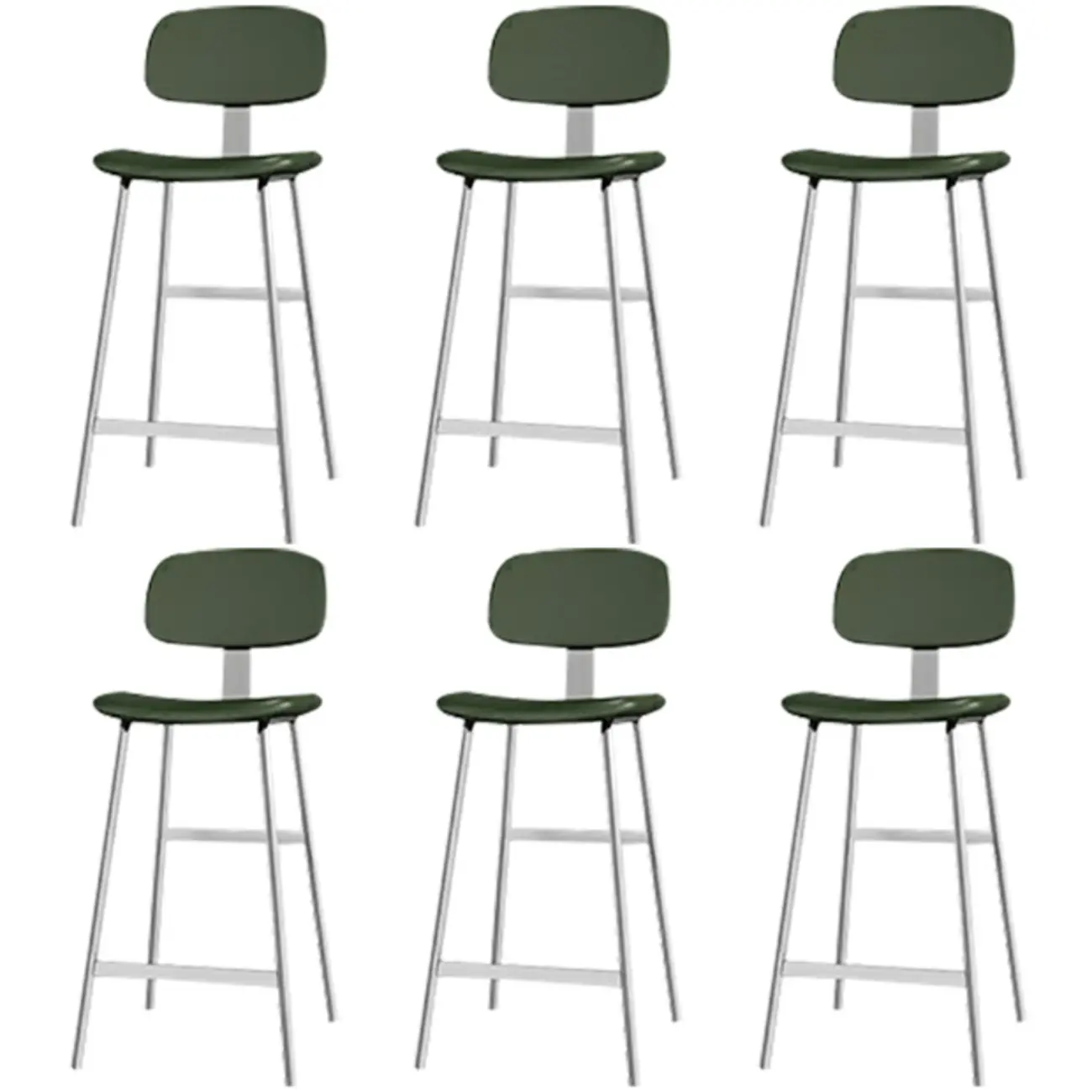 Modern Metal Faux Leather Footrest Bar Stools Image - 20 | homeyfad