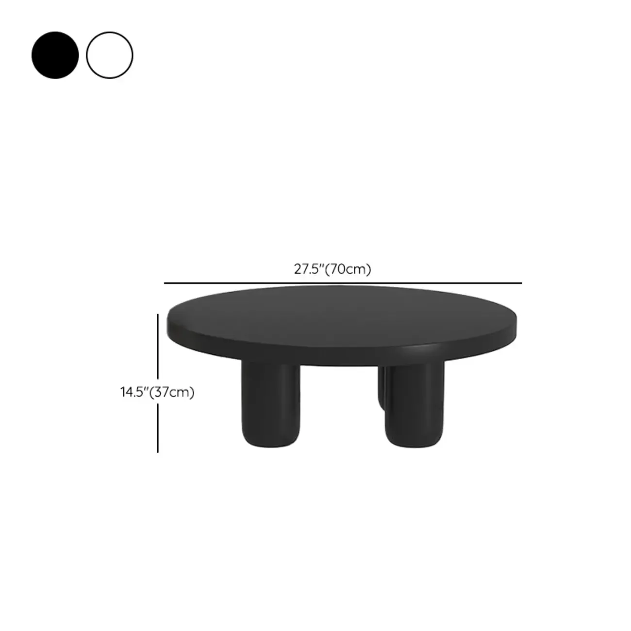 Black and White Minimalist Round Wood Coffee Table Image - 11