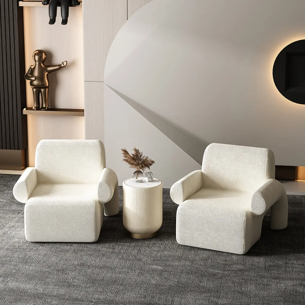 Minimalist Upholstered Accent Chair with Arms for Living Room Image - 1 | homeyfad