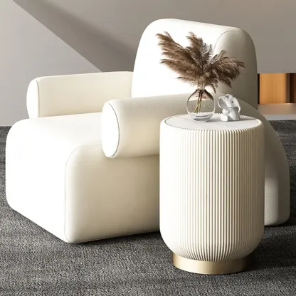 Minimalist Upholstered Accent Chair with Arms for Living Room Image - 5