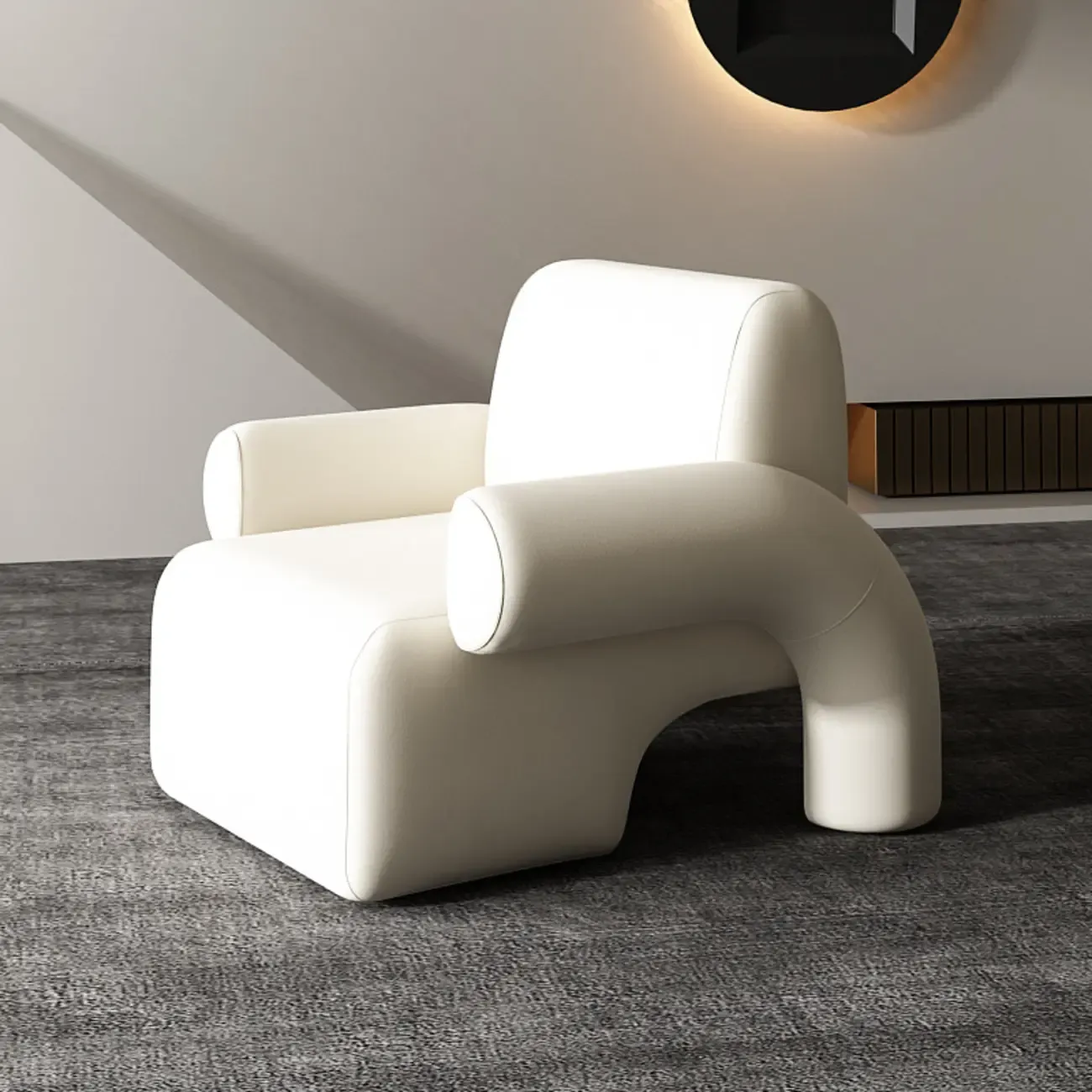 Minimalist Upholstered Accent Chair with Arms for Living Room Image - 6