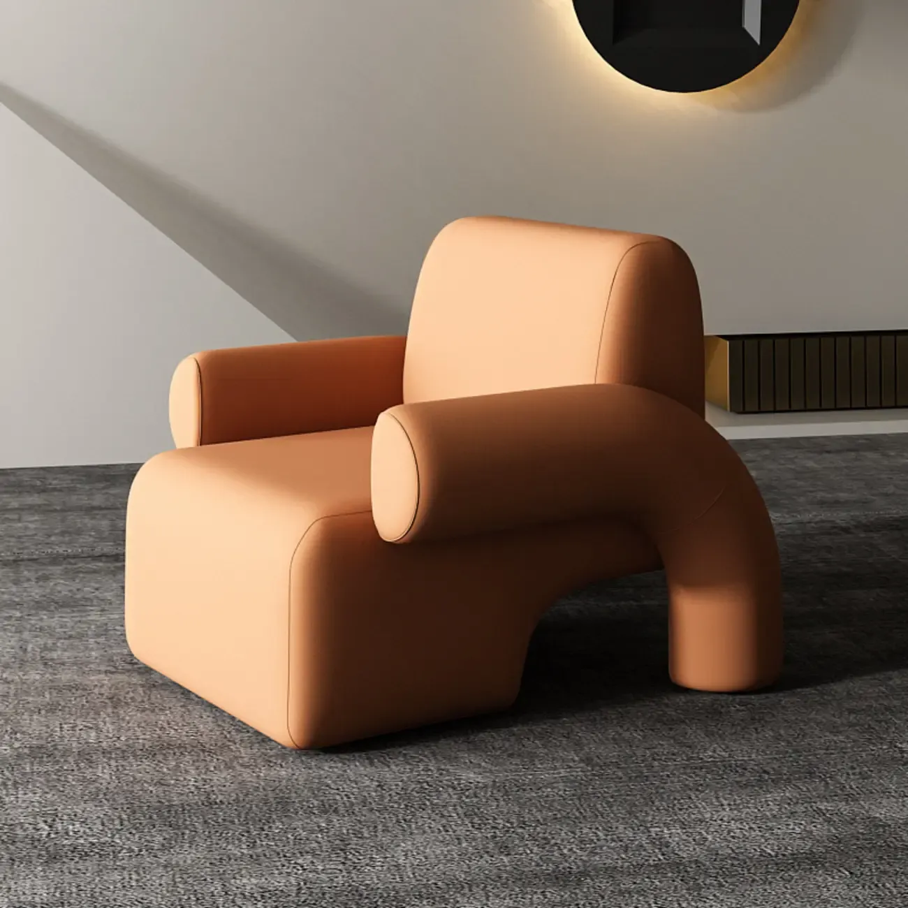 Minimalist Upholstered Accent Chair with Arms for Living Room Image - 9