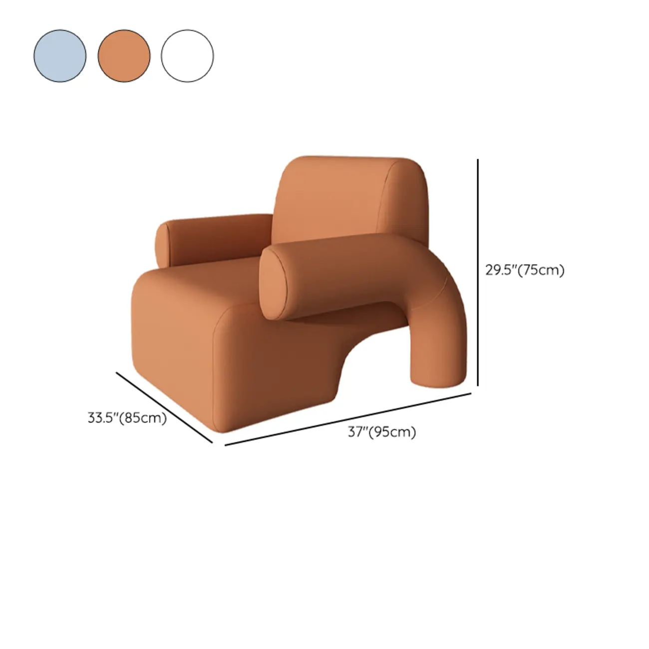 Minimalist Upholstered Accent Chair with Arms for Living Room #size | homeyfad