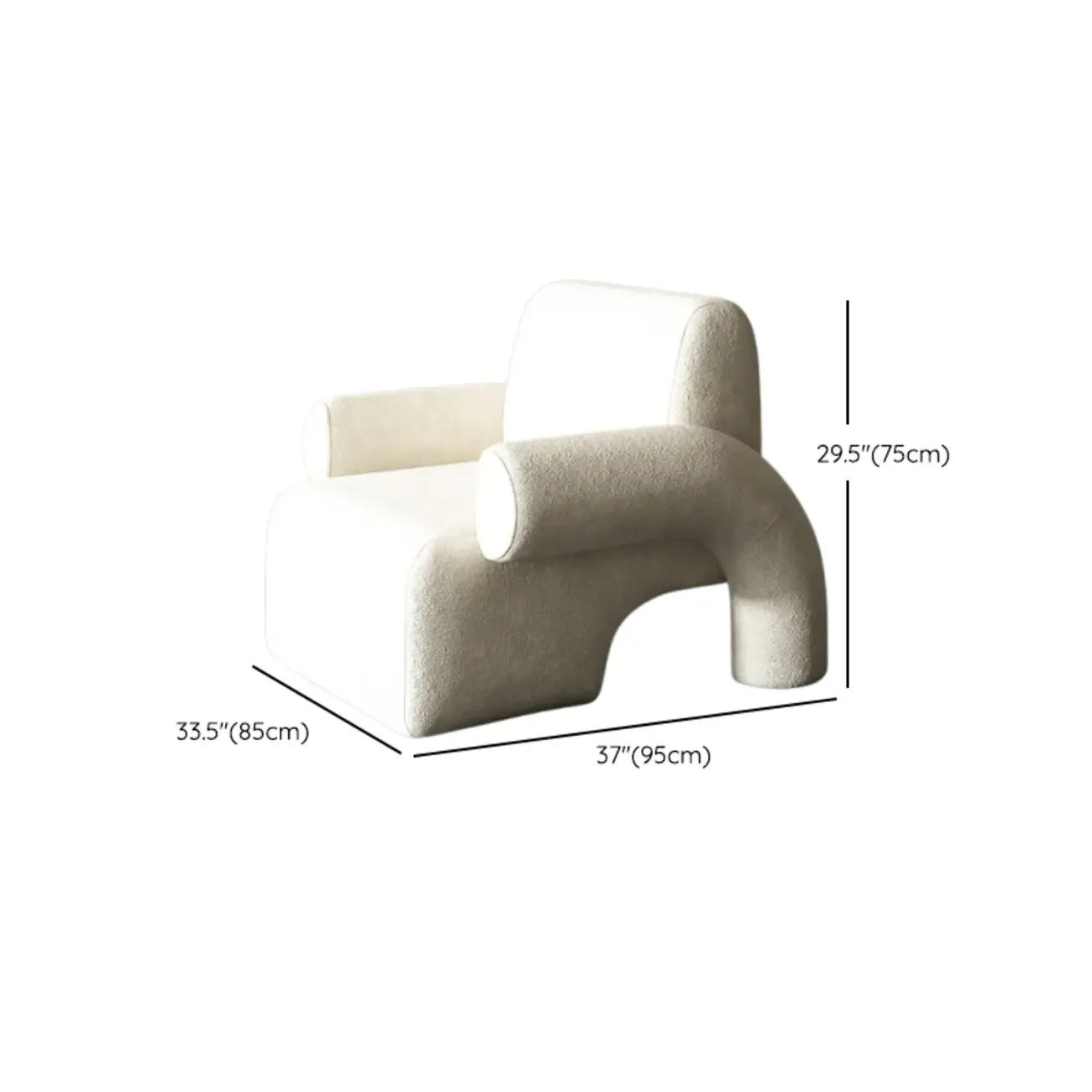 Minimalist Upholstered Accent Chair with Arms for Living Room Image - 12