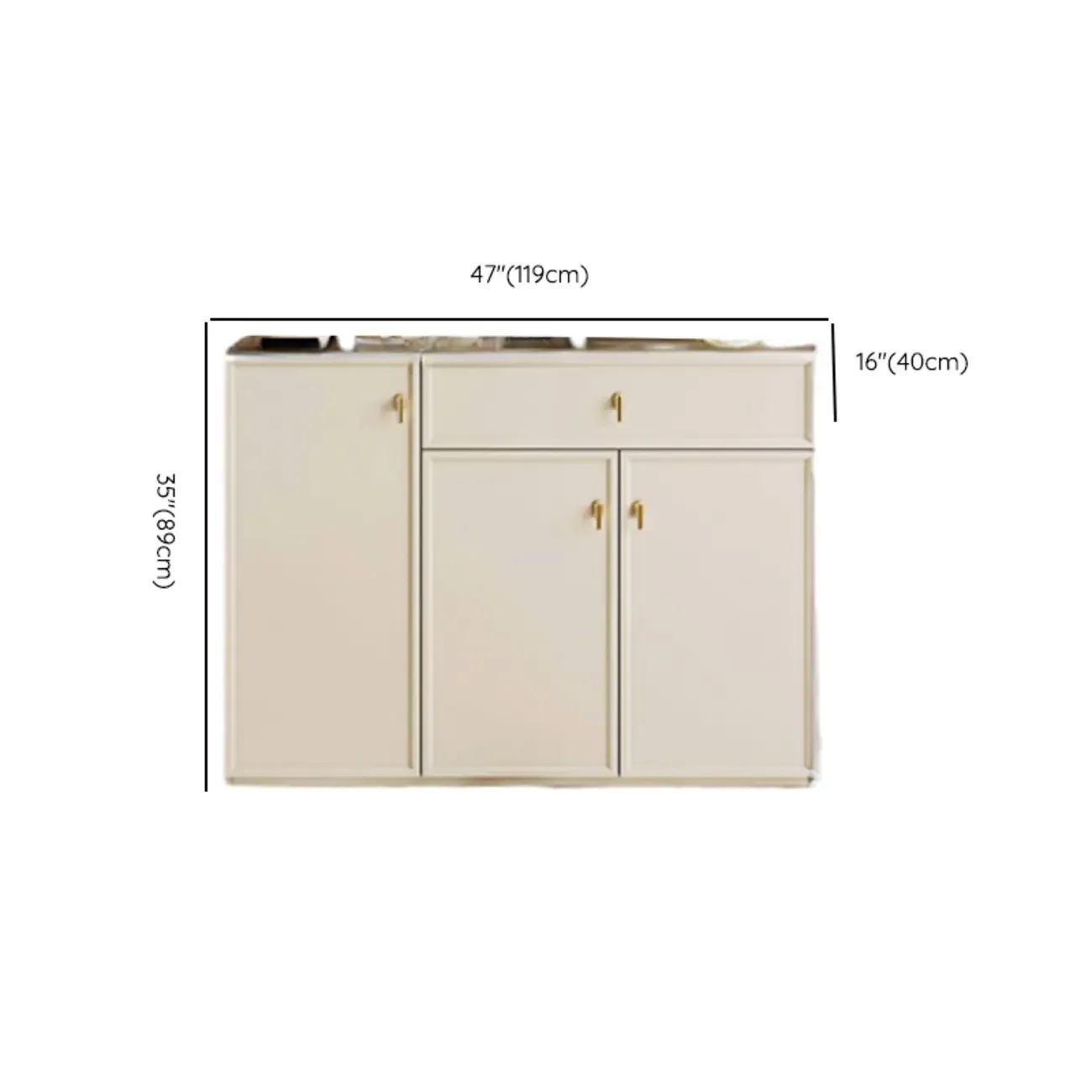 Elegant White Wooden Floor China Cabinet with Shelves #size