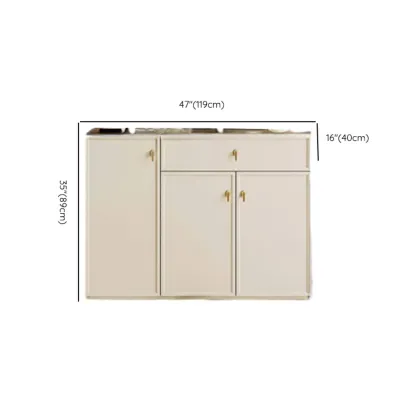 Elegant White Wooden Floor China Cabinet with Shelves #size