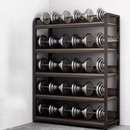 Black Wood Top Etagere Open Back Bookcase Steel Frame Image - 5