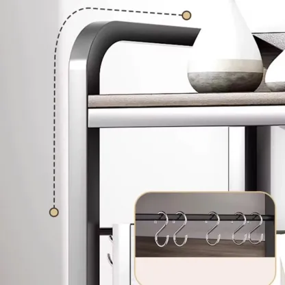 Black Wood Top Etagere Open Back Bookcase Steel Frame Image - 11