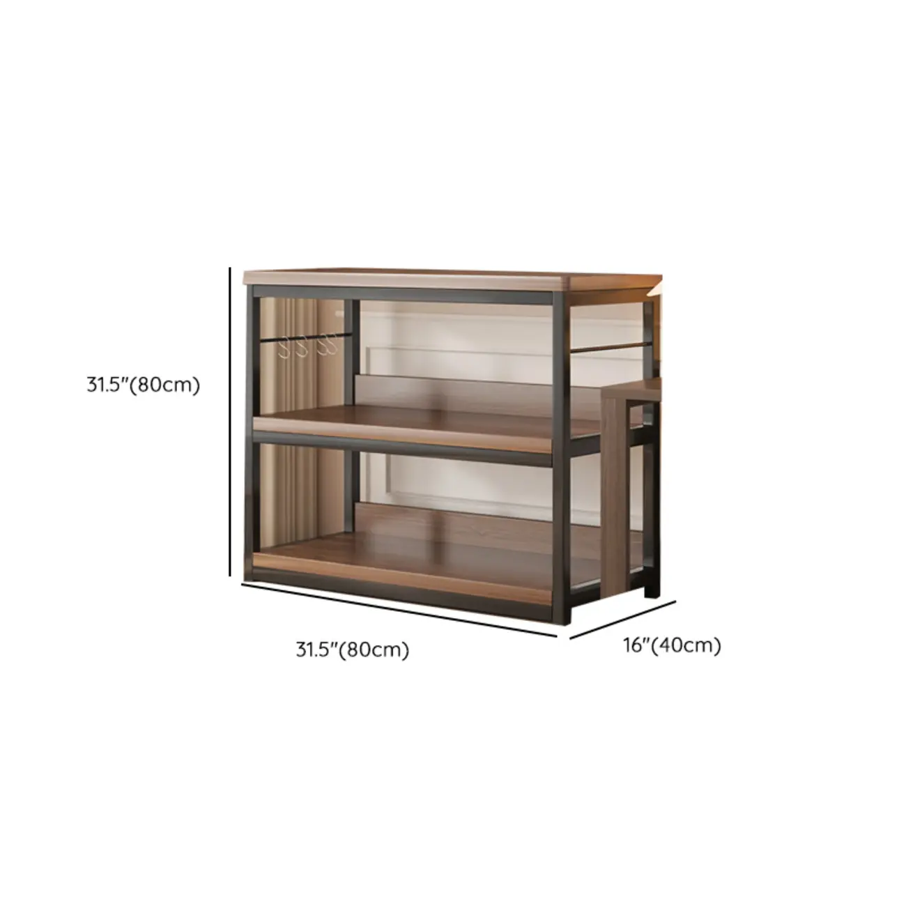 Black Wood Top Etagere Open Back Bookcase Steel Frame Image - 32 | homeyfad