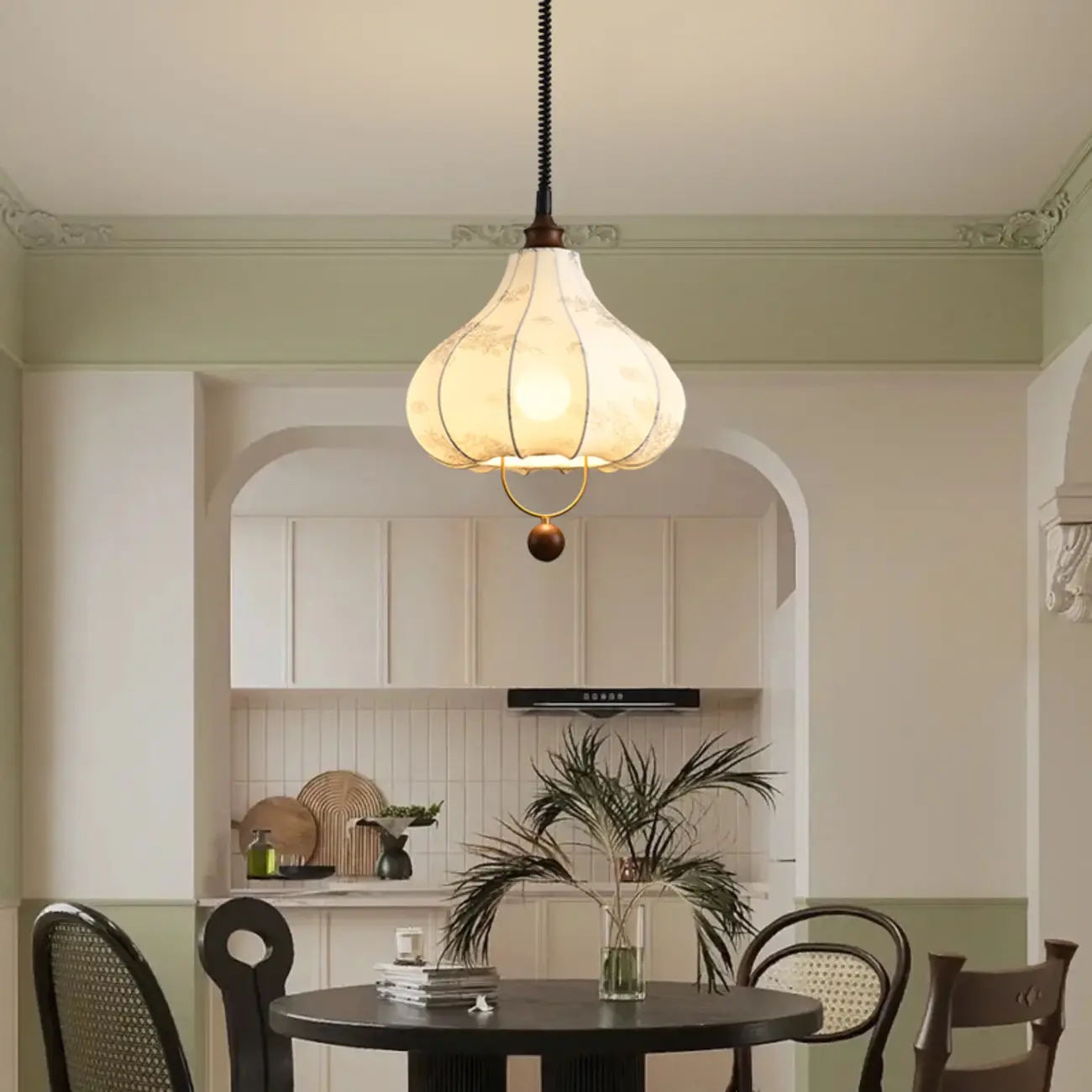 Art Deco Fabric Petal Blossom Hanging Pendant Light Fixture Image - 7 | homeyfad