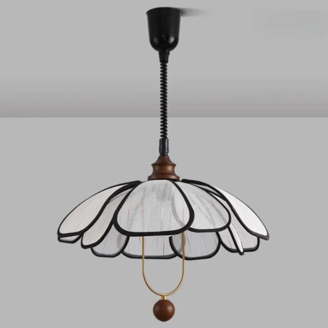 Art Deco Fabric Petal Blossom Hanging Pendant Light Fixture Image - 10 | homeyfad