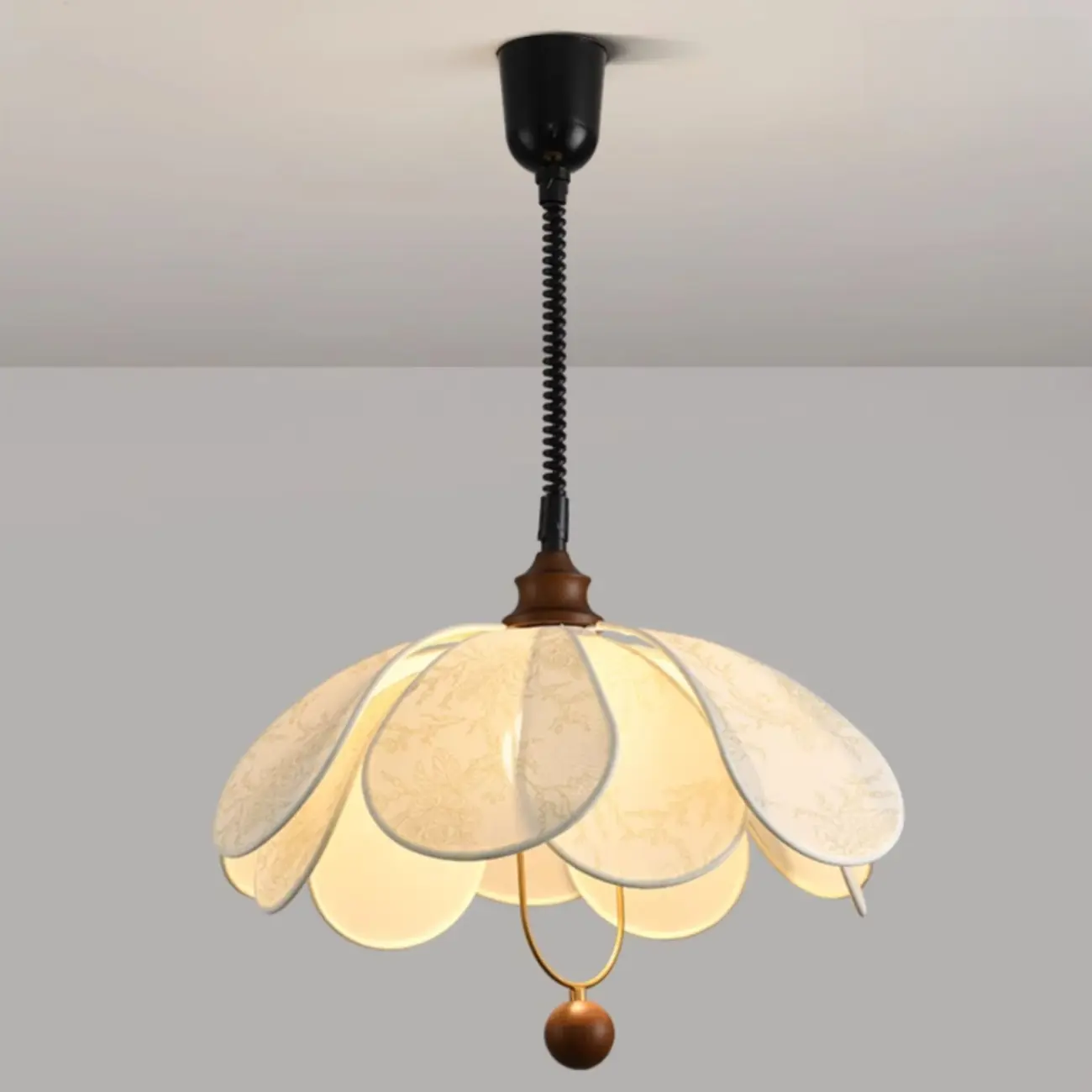 Art Deco Fabric Petal Blossom Hanging Pendant Light Fixture Image - 11 | homeyfad