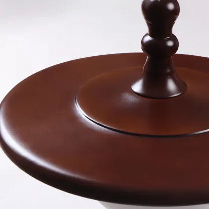 Modern Rustic Wood Disc Shape Adjustable Island Light for Dining Image - 7